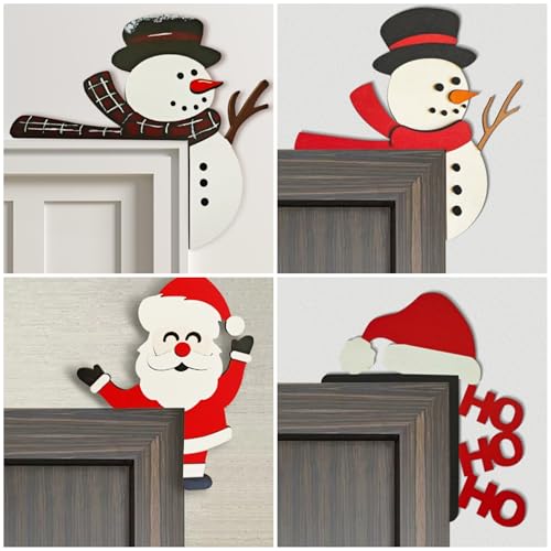 8-Inch Wooden Christmas Door Topper - Door Frame Decor, Xmas Wall/Window Accent (Fab isup) - Christmas Tree 2