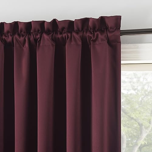 Sun Zero Oslo Theater Grade Extreme Total Blackout Rod Pocket Curtain Panel, 52" x 63", Wine Red