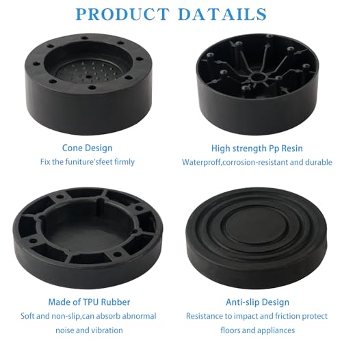 Adjustable Heavy Duty Bed Risers - Set of 4, Lift 2 Inches