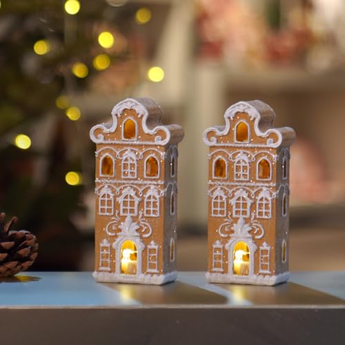 Resin Gingerbread House Table Centerpiece - Christmas Village Decor