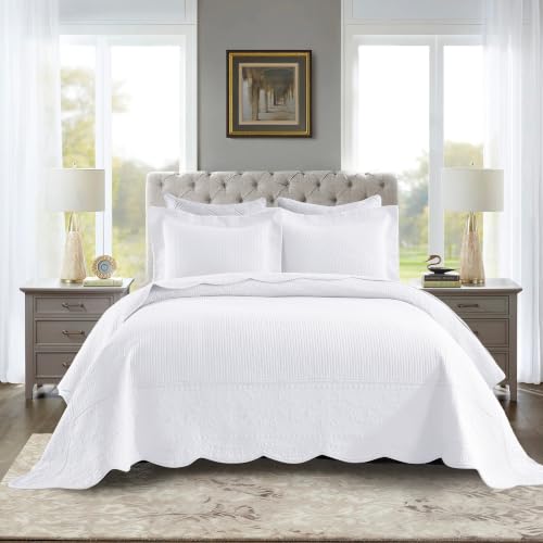 MarCielo 100% Cotton Oversized King Bedspread Quilt Set - 3 Piece