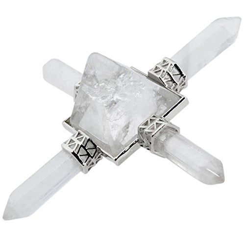 Clear Quartz Crystal Pyramid Generator for Reiki Meditation and Home Decor