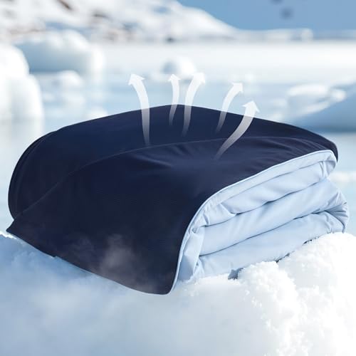 Cooling Comforter Blanket for Hot Sleepers - Queen Size, Blue