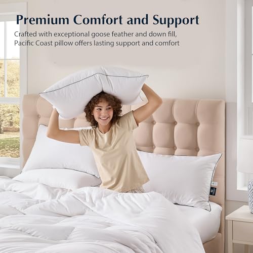 Pacific Coast Goose Feather and Down Bed Pillows, Standard Size (Set of 2)
