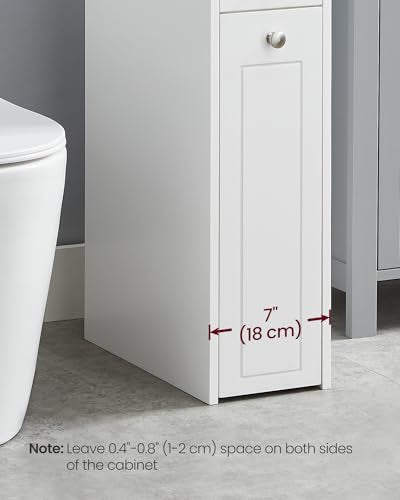 Slim Bathroom Storage Cabinet with Slide-Out Drawers, White