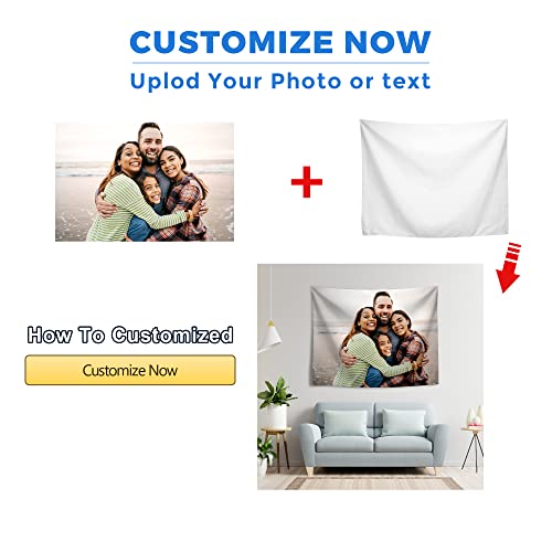 Custom Photo Tapestry Wall Hanging - Personalized 60x40 Inch Decor