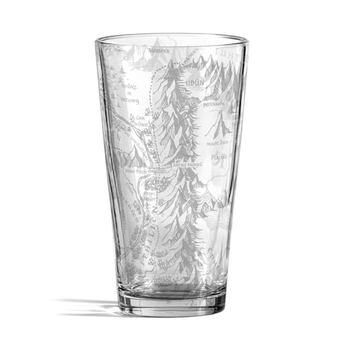 Map of Mordor Laser Engraved 16oz Pint Glass - Fantasy Barware Gift
