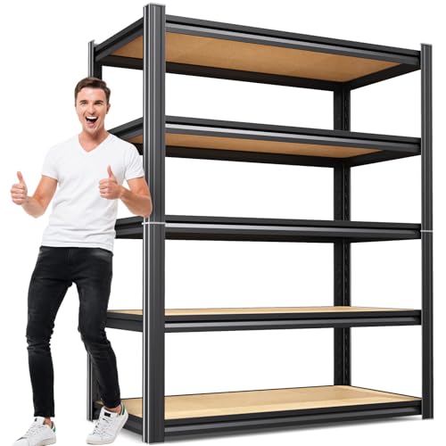 71" Heavy Duty Garage Shelving 5-Tier Adjustable Metal Storage Rack