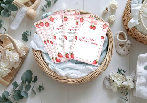 Sweet Berry Baby Shower Guess Who Games - 30 Pack Strawberry Cards