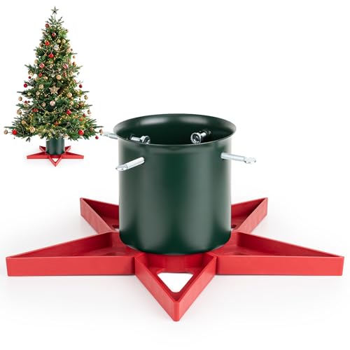 Real Christmas Tree Stand Base for Live Trees up to 6.5 ft - Star Design