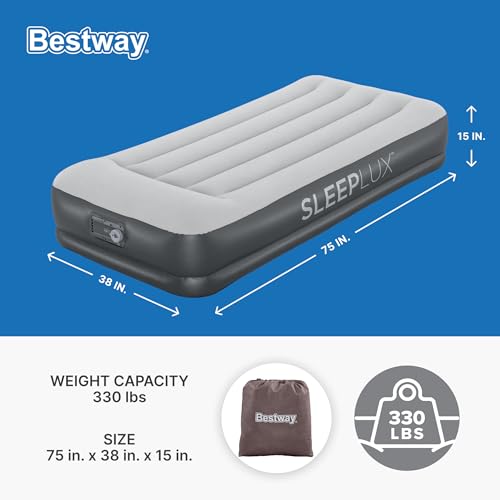 Twin Inflatable Air Mattress with Built-in Pump, Pillow & USB Charger