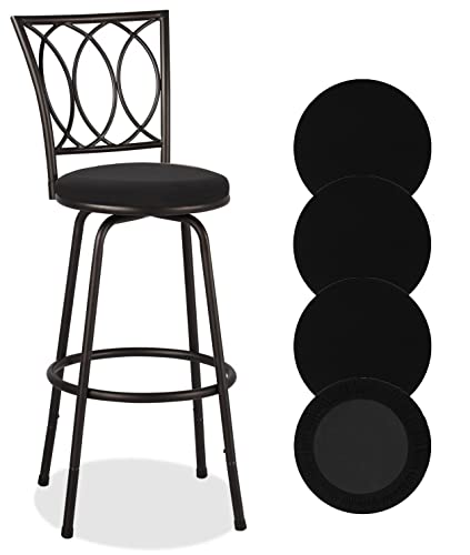 Round Bar Stool Seat Covers - 4PCS Stretch Chair Covers (13-16 Inch, Black)