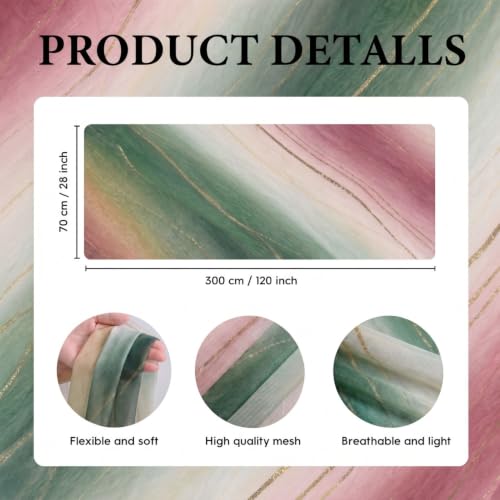Artoid Mode 28x120 Inch Boho Green Stripes Christmas Table Runner – 10ft