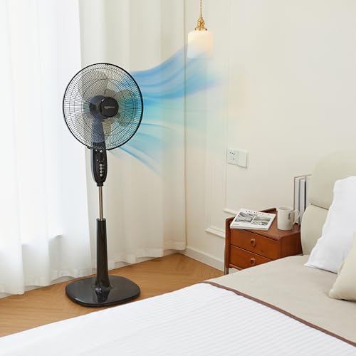 Amazon Basics 16-Inch Pedestal Fan with Remote and Adjustable Height