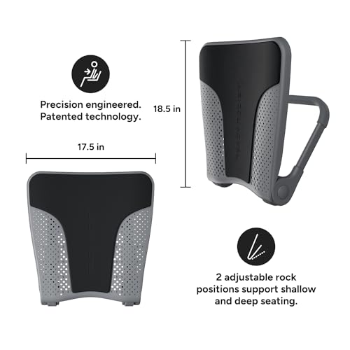 Portable Ergonomic Back Rocker & Lumbar Support for Chairs - Slate