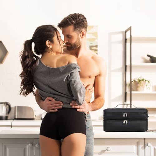 Black Lockable Adult Toy Storage Bag Discreet Organizer with Dual Locks