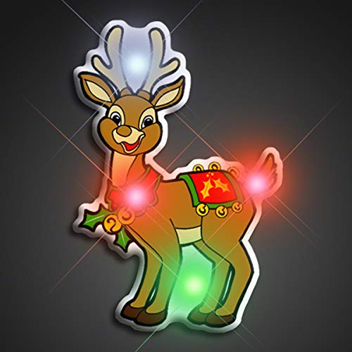 Christmas LED Lapel Pins Set of 25 - Holiday Party & Decoration Accessories