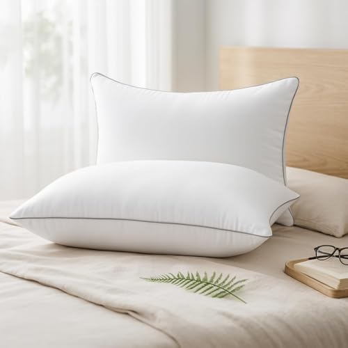 HUXMEYSON Standard Bed Pillows Set of 4 - Down Alternative Firm Support