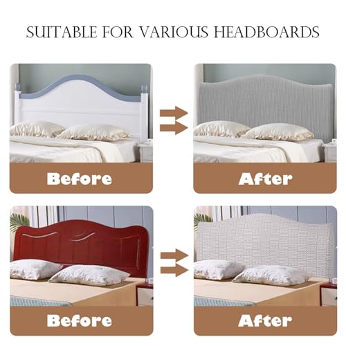Soft Jacquard Bed Headboard Cover - Stretch Slipcover for Queen & King Size