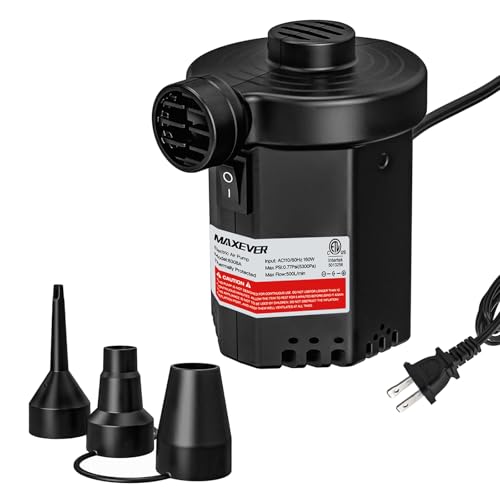Electric Air Pump 2-in-1 Quick-Fill Inflator Deflator with 3 Nozzles