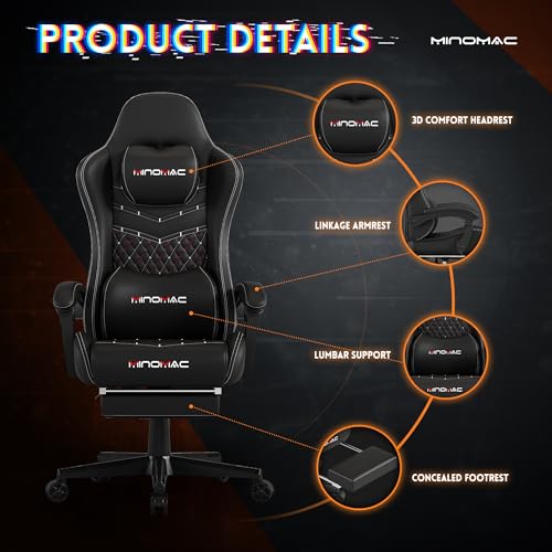 Big and Tall Gaming Chair, 400lb Capacity Ergonomic Office Chair with Footrest