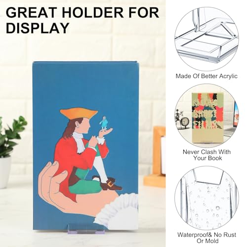 12-Pack Adjustable Acrylic Book Stand Display Easel for Books and Media
