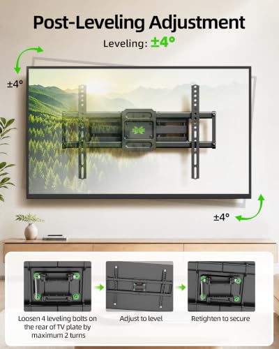 Full Motion TV Wall Mount Bracket for 42-82 Inch TVs - Swivel & Tilt