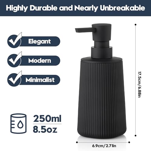 YAUKPH Matte Black Small Soap Dispenser for Bathroom and Kitchen