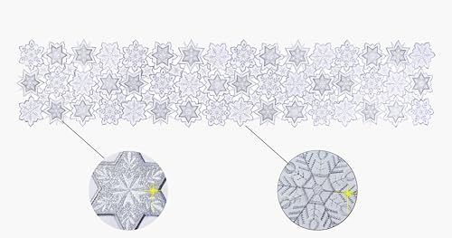 YINFUNG White Snowflake Christmas Table Runner 13x88in Embroidered Holiday Decor