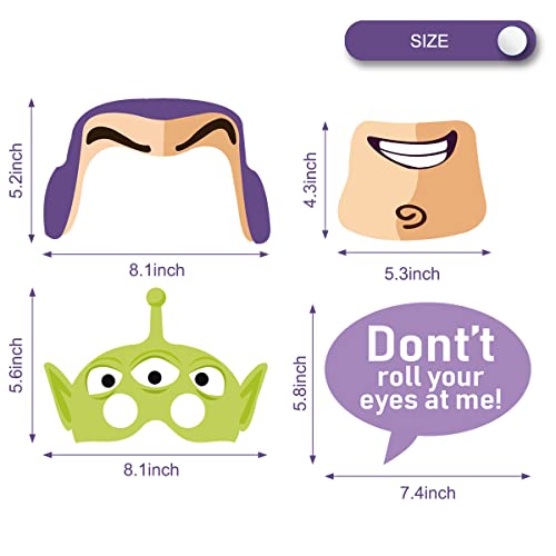 SHONHONG Cartoon Story Birthday Party Photo Booth Props Set - Green Orange