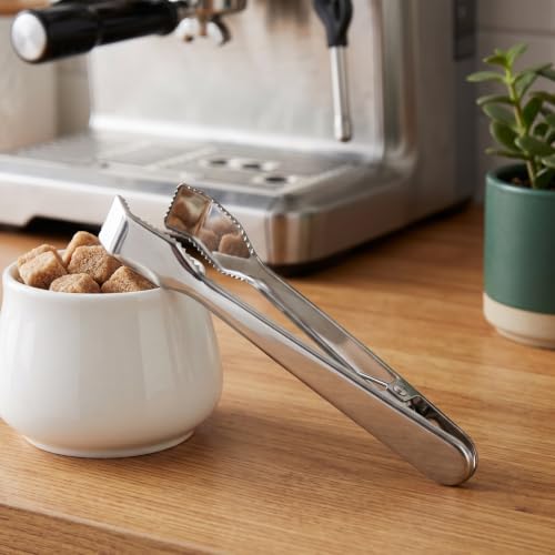VOSAREA Stainless Steel Ice Tongs 7.07-Inch Spring-Loaded Serving Utensils with Teeth