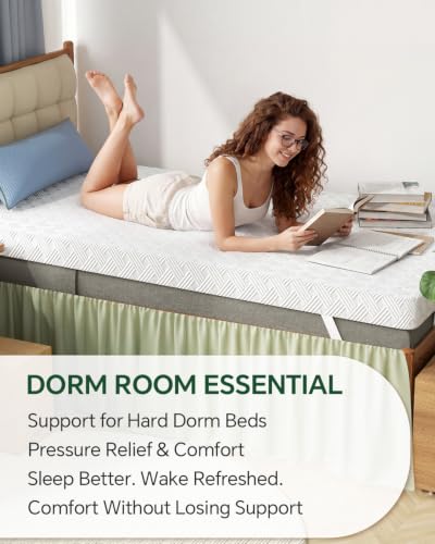 Twin XL Memory Foam Mattress Topper - 3 Inch Cooling Gel Pad
