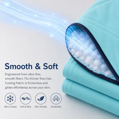 Cooling Blanket for Hot Sleepers - Q-Max 0.42 Soft Comforter, King Size (80x91in) - Breathable Mint Green