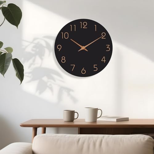 Silent Wall Clock 8 Inch - Non-Ticking Minimalist Modern Battery Operated