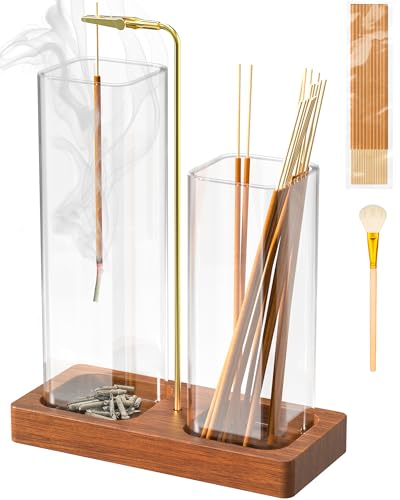 2-in-1 Upside Down Incense Holder with Ash Catcher and Storage Jars