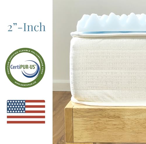 Egg Crate Foam Mattress Topper for Pressure Relief & Support - King