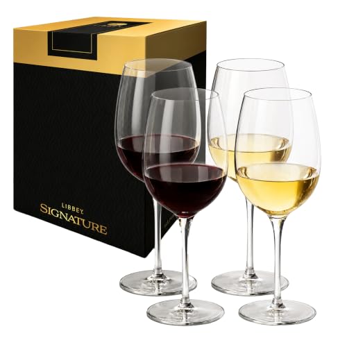 All-Purpose Wine Glasses, 4-Piece Long Stem Glass Set for Red & White Wine