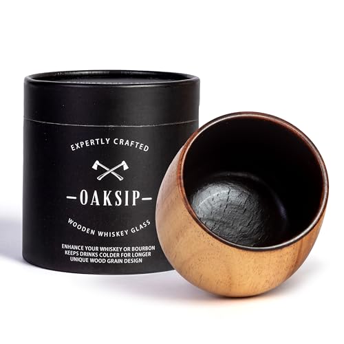 Charred Wooden Whiskey Glass - Handcrafted Bourbon Drinking Cup