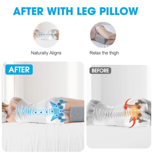 Cooling Gel Knee Pillow for Side Sleepers - Memory Foam Support