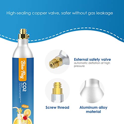60L CO2 Carbonator Cylinder for Threaded Soda Makers - 14.5oz