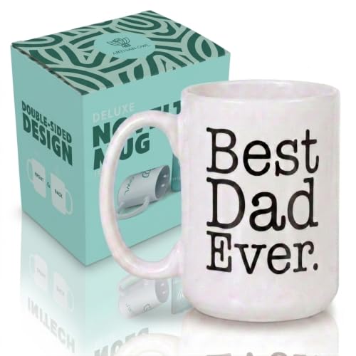 Best Dad Ever Mug 15 oz - Double-Sided Gift Coffee Cup, Father's Day