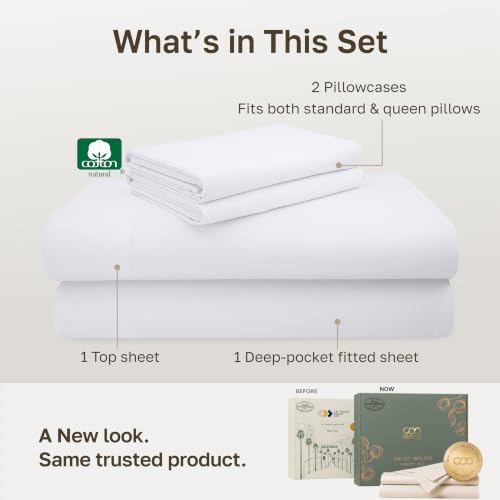 California Design Den 600 Thread Count Queen Sheet Set - 100% Cotton Sateen