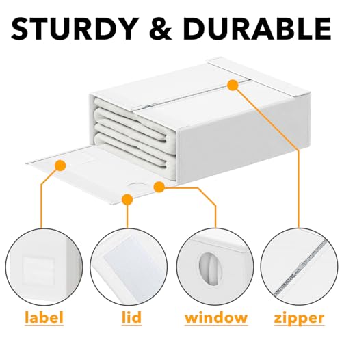 5-Pack Foldable Bed Sheet Organizers for Linen Closet with Label Cards