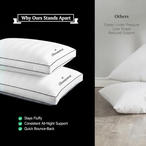 Luxury Queen Pillows Set of 2 - Soft Medium Down Alternative