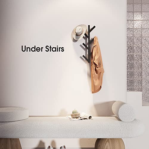 16-Inch Wall Mounted Metal Coat Rack with 6 Hooks for Entryway
