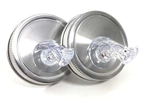 AmeriPour Stainless Wide Mouth Mason Jar Pour Spouts Flap - 2 Pack, USA Made, Leakproof