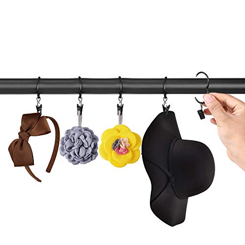 36-Pack Metal Openable Curtain Rings with Clips for 1-Inch Rods