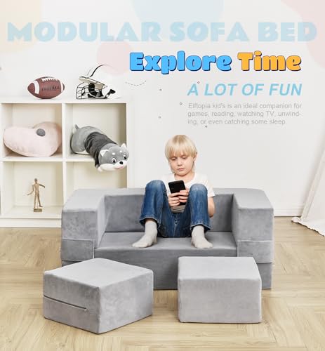 Modular Kids Sofa and Play Couch, Convertible Foam Armchair for Toddlers