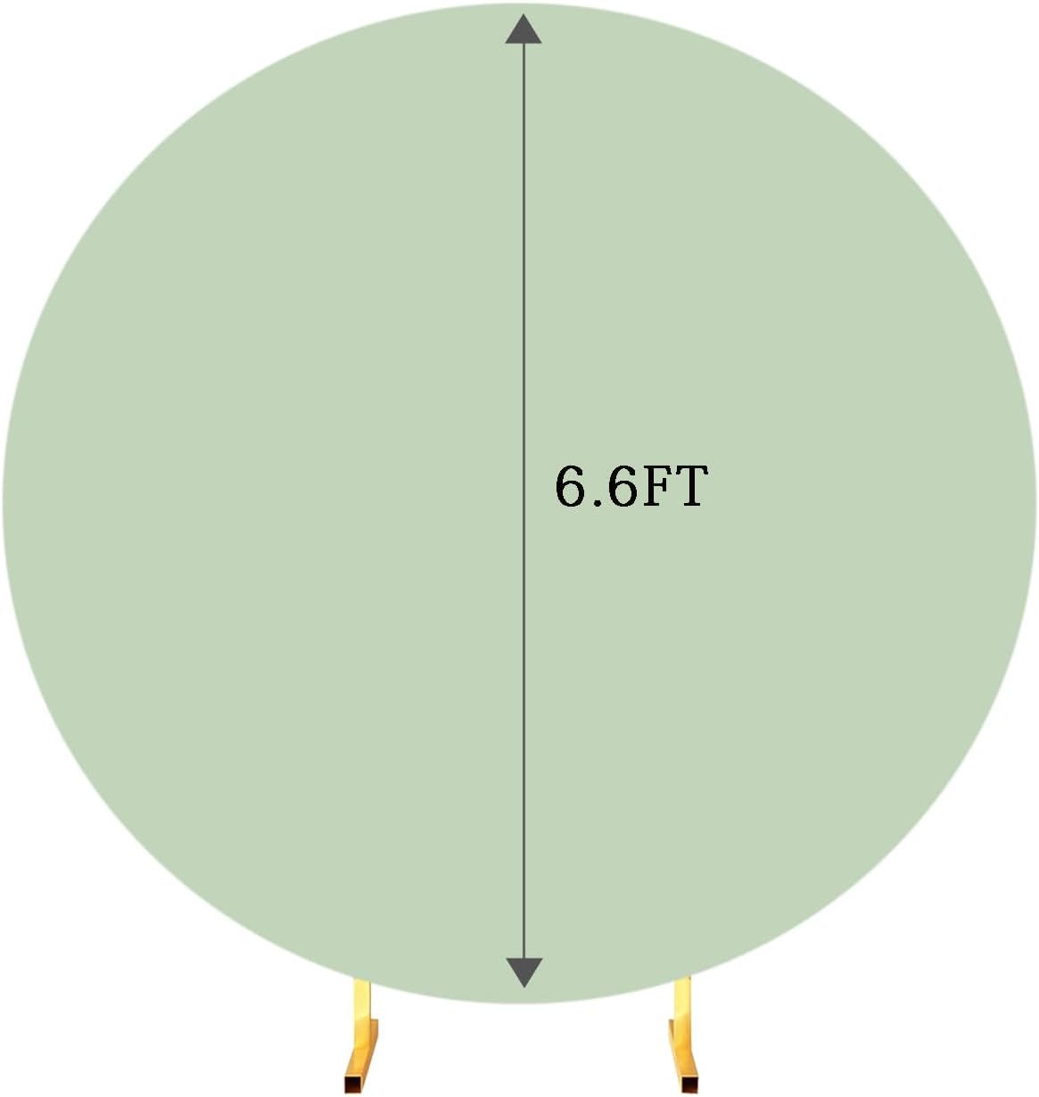 Skiennix Sage Green Spandex Round Backdrop Cover - 6.6 FT Fitted Stretch for Weddings & Parties