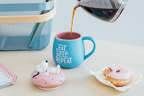 Grupo Erik Snoopy Mug with Lid 16.9oz - Snoopy Gift Ceramic Coffee Cup